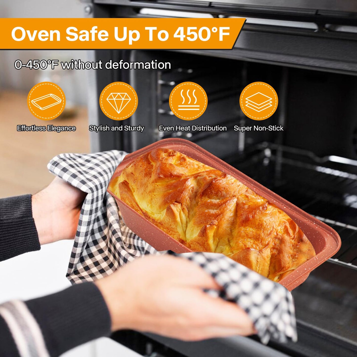 Spmarkt 2-Pack Bread Pan, 10inch Non-Stick Bread Loaf Pan, Bread Pans for Homemade Bread, Loaf Pans for Baking Bread 9x5