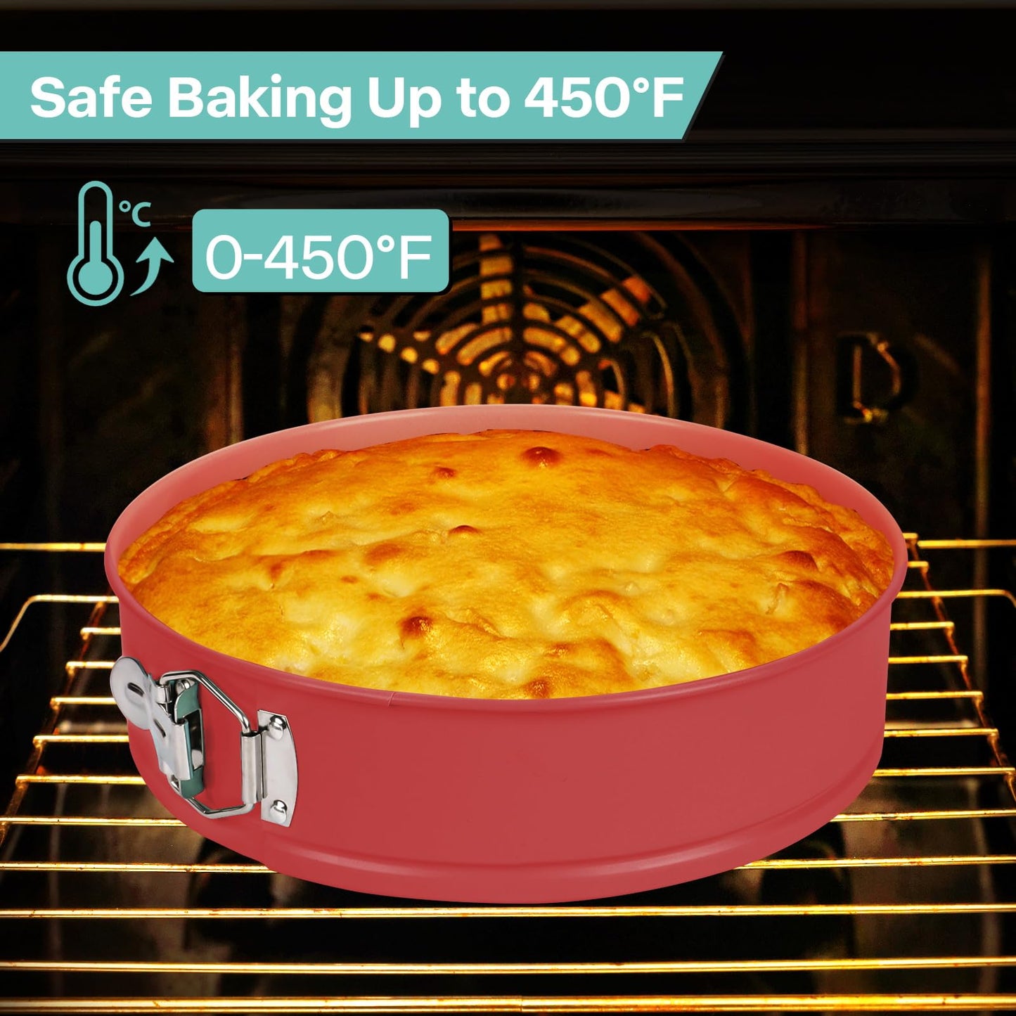 Spmarkt 10In Glass Bottom Springform Pan,10 inch Nonstick Cheesecake Pan with Silicone Seal for Easy Release, Leak-Proof, Great Gift for Baking Lovers