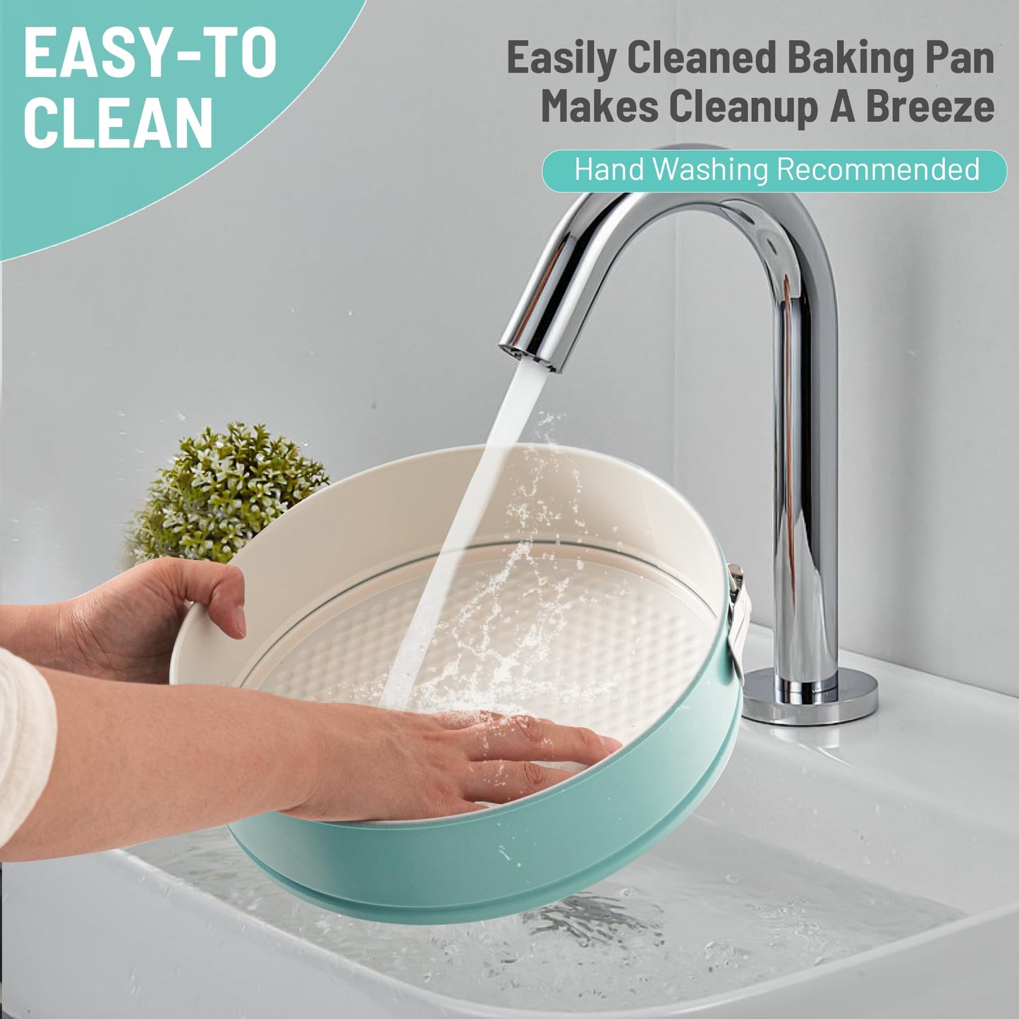 Spmarkt Cheesecake Pan with Removed Bottom and lid, 10-Inch Blue Spring Form Pan for Cheesecake, Springform Pan 10 inch Nonstick, Easy to Clean, Perfect for Baking & Transporting Cakes