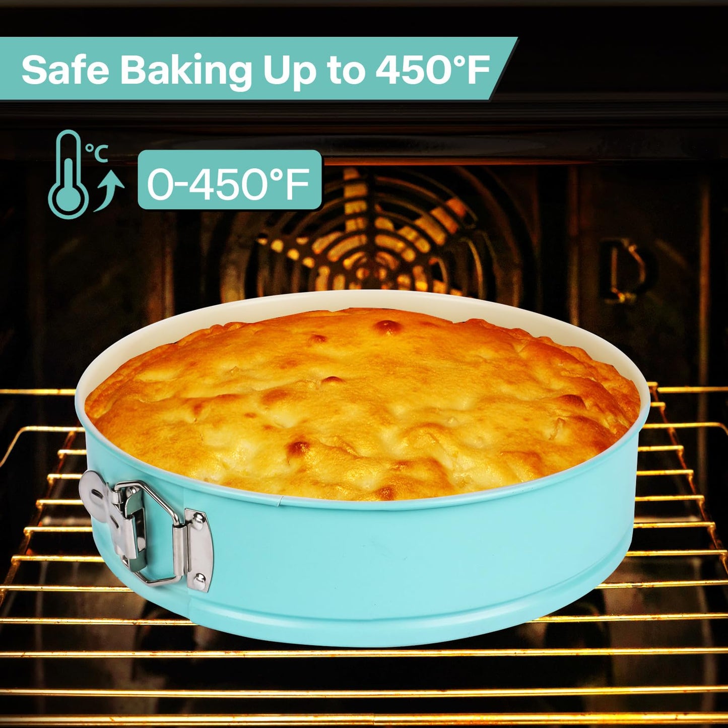 Spmarkt 10-Inch Glass Bottom Springform Pan with Silicone Seal, Springform Pan 10 inch Nonstick,10In Cheesecake Pans Springform, Leak-Proof, Nontoxic & Oven-Safe