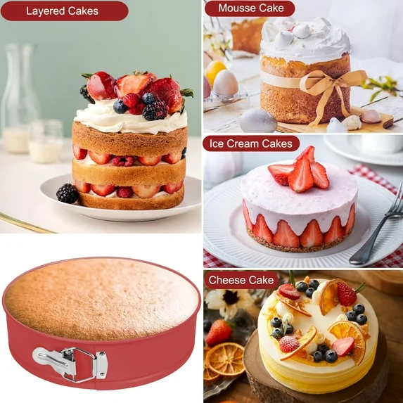 Bakdcore 10 inch Springform Pan with Removable Glass Bottom , Non-Stick Leakproof Cheesecake Pan for Cake, Cheesecakes, Pizza, and Quiches