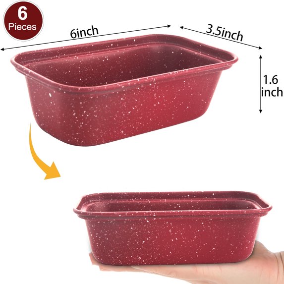 Non-Stick Carbon Steel Mini-Loaf Pans, Bread Pans for Homemade Bread, Loaf Pan for Family Parties(6 Pack)
