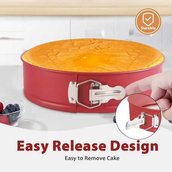 Bakdcore 10 inch Springform Pan with Removable Glass Bottom , Non-Stick Leakproof Cheesecake Pan for Cake, Cheesecakes, Pizza, and Quiches