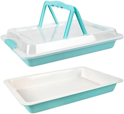2-Pack Black Sheet Cake Pan with Lid detail image