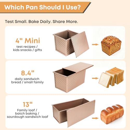 Pullman loaf pan set size comparison