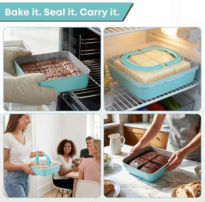 9 Inch Square Cake Pan with lid feature image