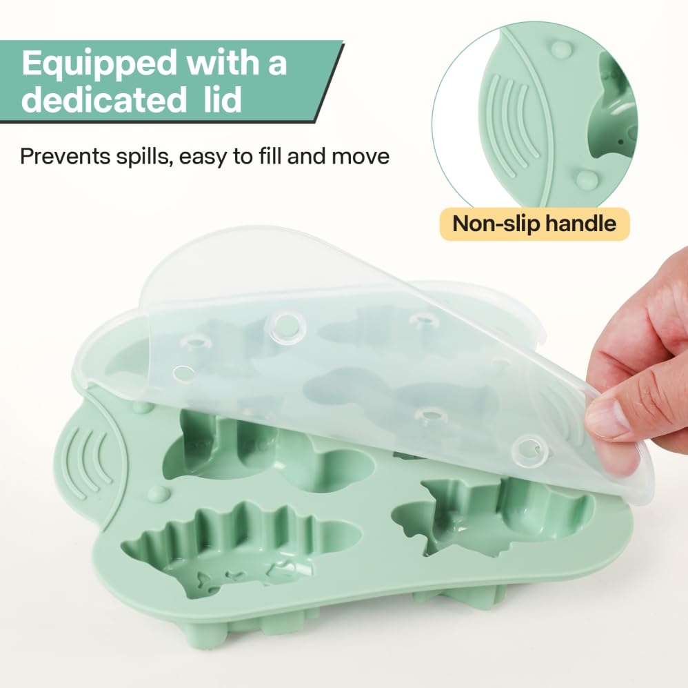 2-Pack Silicone Dinosaur Mold, Multi-Purpose Jello Molds for Kids, Dinosaur Silicone Mold for Chocolate, Dinosaur Baking & Crafting Tool for Cake, Candy, Jello, Ice Cubes