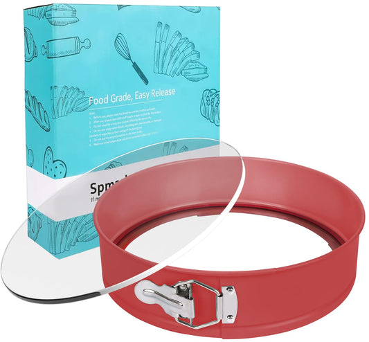 Spmarkt 10In Glass Bottom Springform Pan,10 inch Nonstick Cheesecake Pan with Silicone Seal for Easy Release, Leak-Proof, Great Gift for Baking Lovers