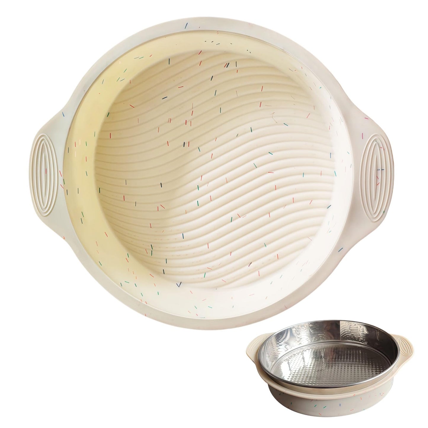 10-Inch Sprinkles White Silicone Cheesecake Pan Protector - Spmarkt B0GF2YBBBN
