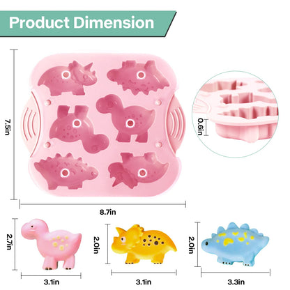 2-Pack Silicone Dinosaur Mold, Multi-Purpose Jello Molds for Kids, Dinosaur Silicone Mold for Chocolate, Dinosaur Baking & Crafting Tool for Cake, Candy, Jello, Ice Cubes