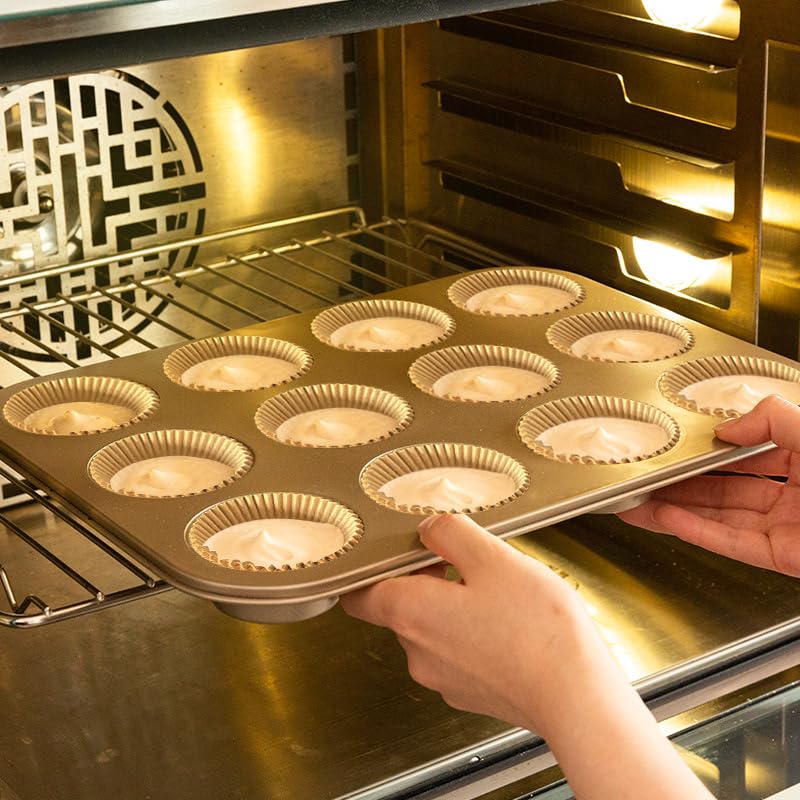 100-Pack Premium Neutral Paper Muffin Liners, Cupcake Baking Liners Unbleached, Cupcake Wrappers, Grease-Resistant Muffin Liners