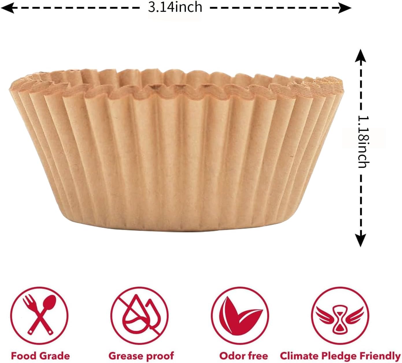 100-Pack Natural Paper Muffin Liners image 3