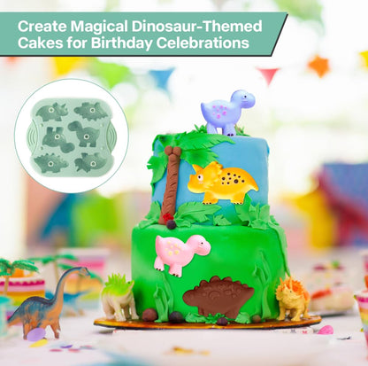 2-Pack Silicone Dinosaur Mold, Multi-Purpose Jello Molds for Kids, Dinosaur Silicone Mold for Chocolate, Dinosaur Baking & Crafting Tool for Cake, Candy, Jello, Ice Cubes