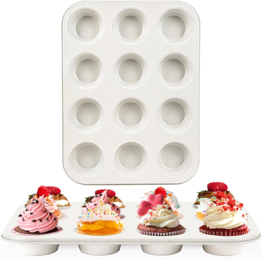 2-Pack Beige 12-Cup Non-Stick Muffin Pans image 1