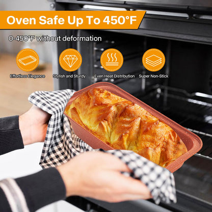 Spmarkt 2-Pack Bread Pan, 10inch Non-Stick Bread Loaf Pan, Bread Pans for Homemade Bread, Loaf Pans for Baking Bread 9x5