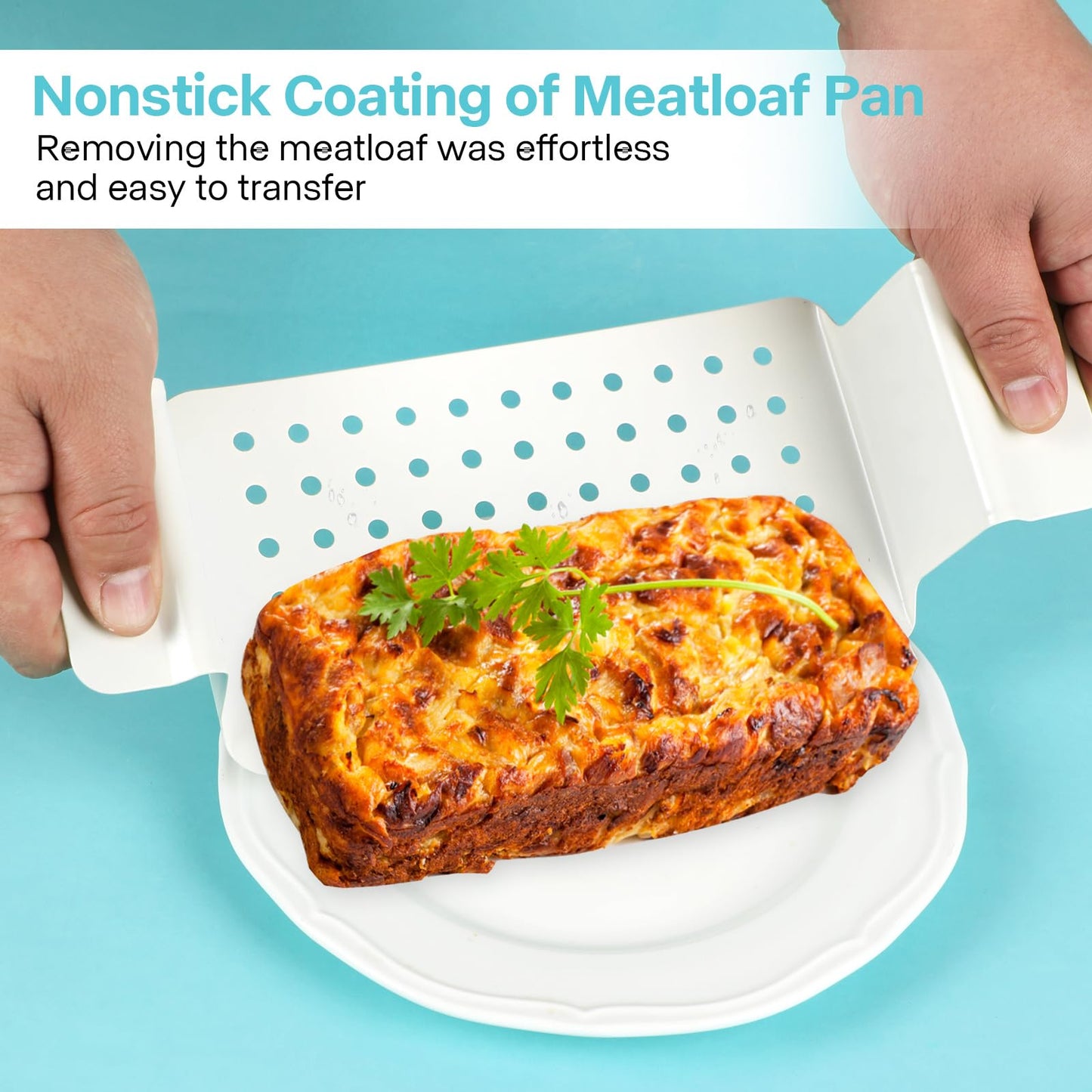 Spmarkt 2-Pack Premium 5-Layer PTFE Non-Stick Meat Loaf Pan Set with Drip Trays | Easy Release | Oven-Safe 2-Piece Loaf Pans for Healthy Cooking, Easy to Clean