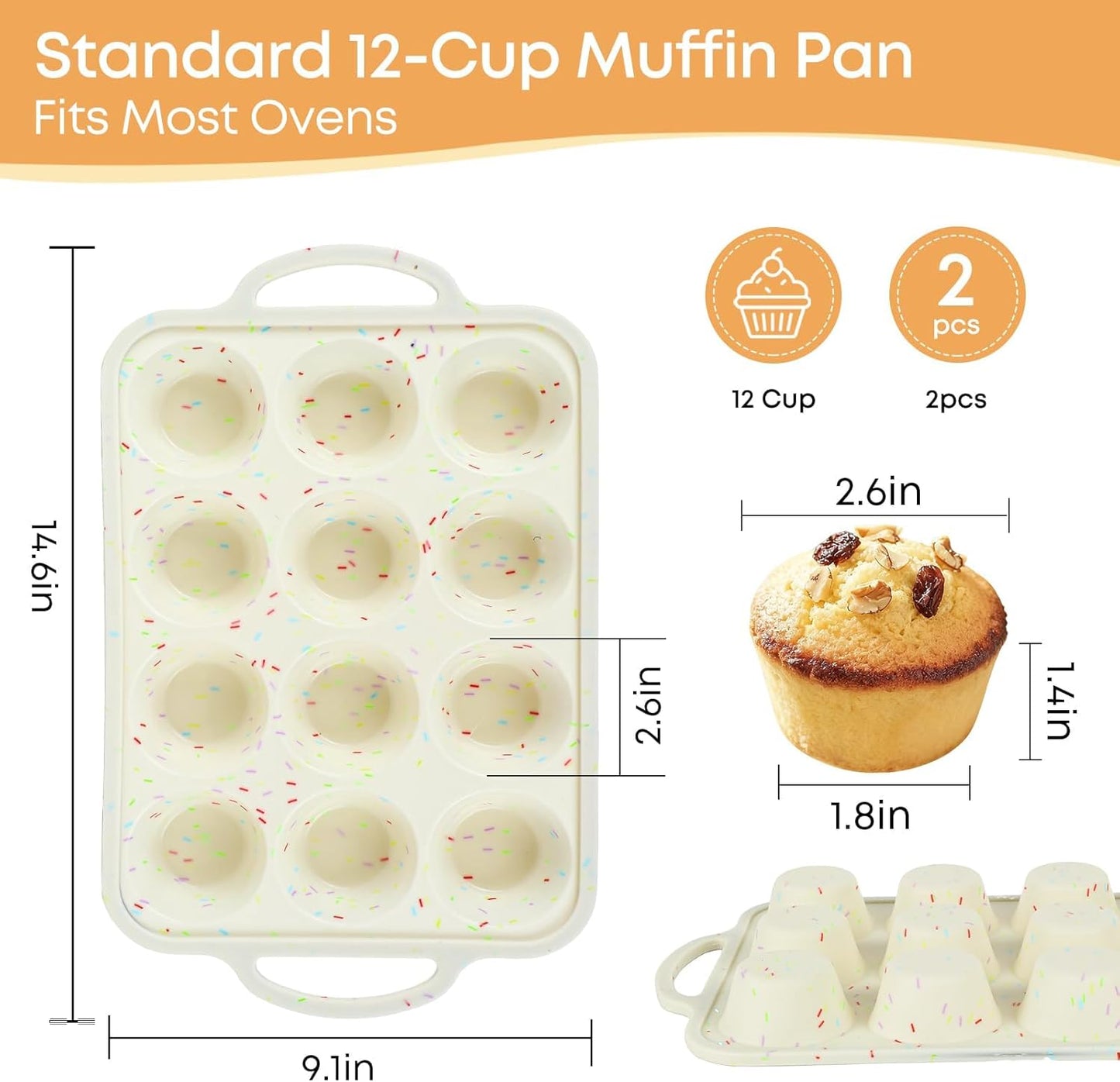 2-Pack Blue 12-Cup Non-Stick Muffin Pans