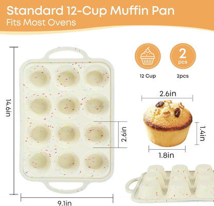 2-Pack Blue 12-Cup Non-Stick Muffin Pans
