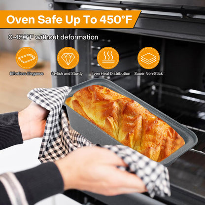 Spmarkt 2-Pack Bread Pan, 10inch Non-Stick Bread Loaf Pan, Bread Pans for Homemade Bread, Loaf Pans for Baking Bread 9x5