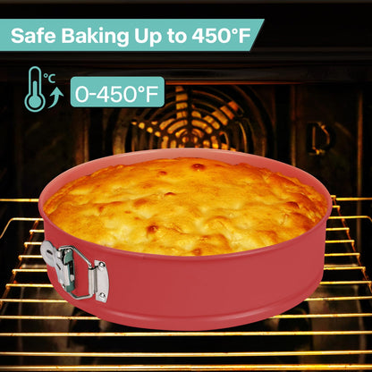Spmarkt 10In Glass Bottom Springform Pan,10 inch Nonstick Cheesecake Pan with Silicone Seal for Easy Release, Leak-Proof, Great Gift for Baking Lovers
