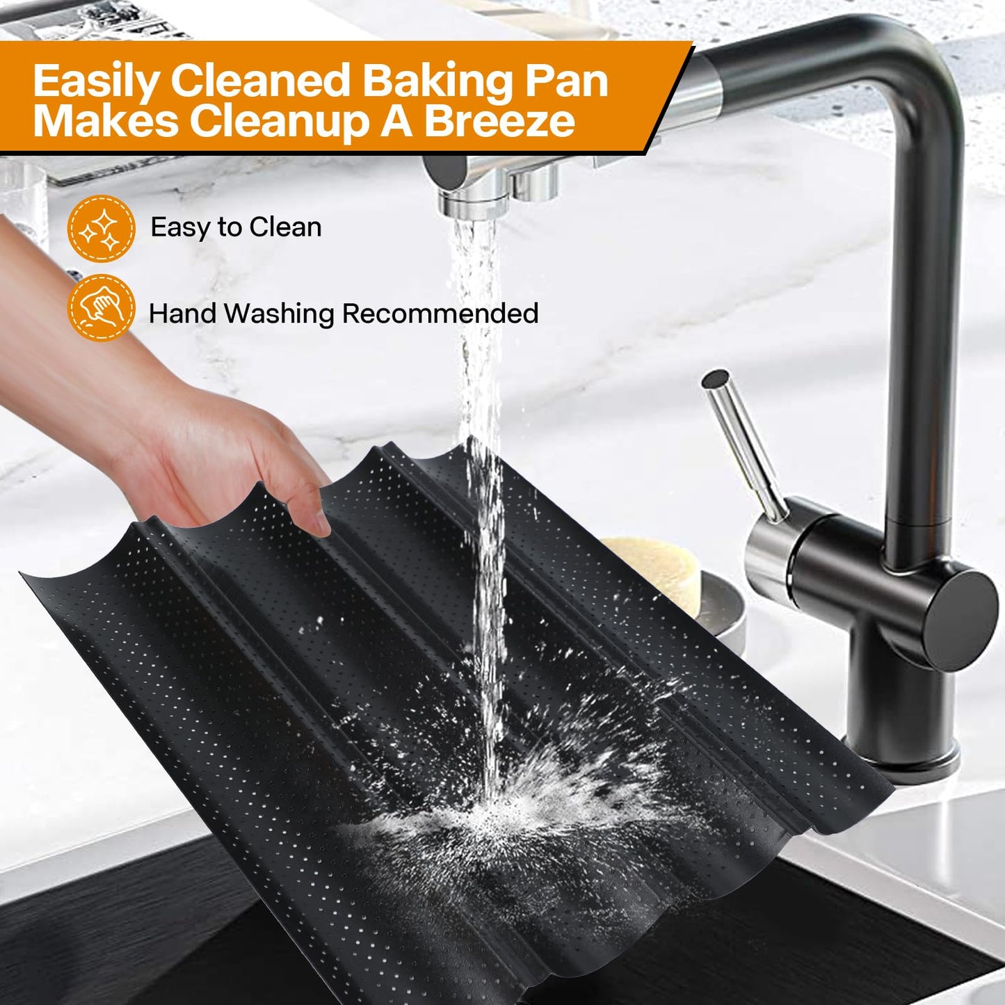 Spmarkt 4-Slot French Baguette Pan Set, Non-Stick French Bread Pan, Baguette Baking Pan with Proofing Cloth, Bread Lame, Home Baking Tools Kit for Homemade Bread