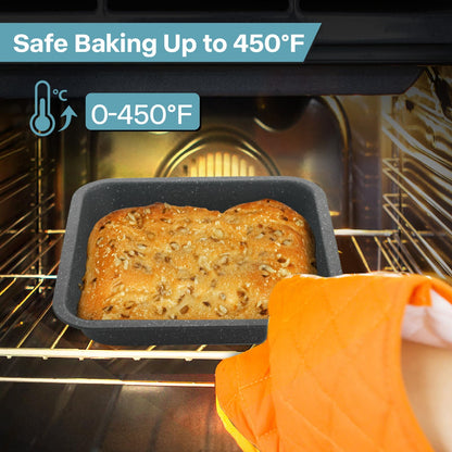 2-Pack 8 inch Square Cake Pan, 8x8 Baking Pan, Cornbread Square Baking Pan, Perfect for Brownies, Lasagna,Oven Safe