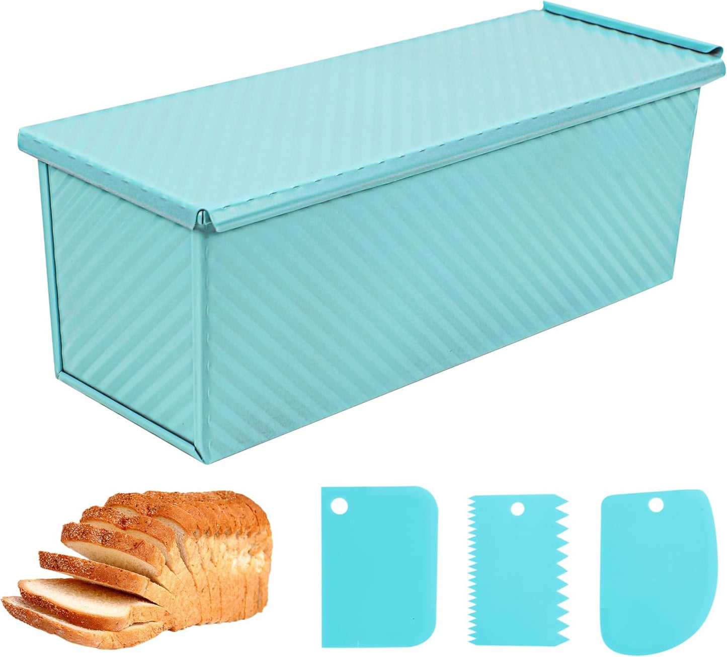 Blue 13-Inch 2.2 lb Pullman Loaf Pan with Lid image 1