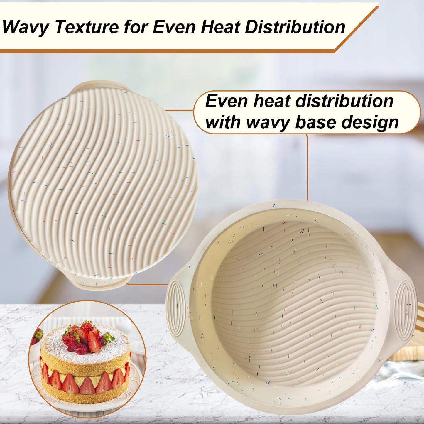 10-Inch Sprinkles White Silicone Cheesecake Pan Protector - Spmarkt B0GF2YBBBN