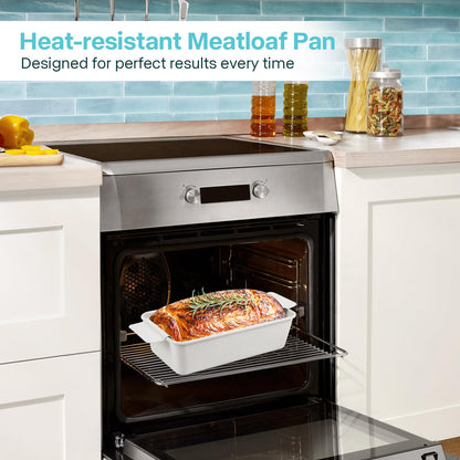 Spmarkt 2-Pack Premium 5-Layer PTFE Non-Stick Meat Loaf Pan Set with Drip Trays | Easy Release | Oven-Safe 2-Piece Loaf Pans for Healthy Cooking, Easy to Clean