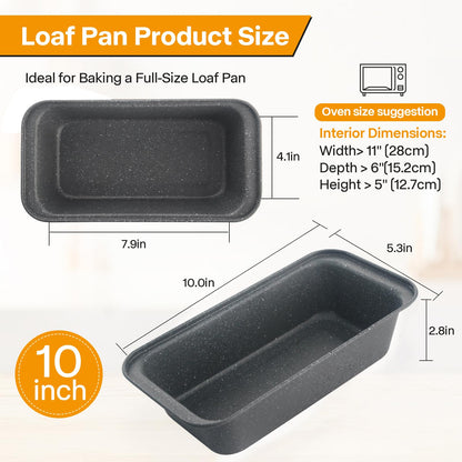 Spmarkt 2-Pack Bread Pan, 10inch Non-Stick Bread Loaf Pan, Bread Pans for Homemade Bread, Loaf Pans for Baking Bread 9x5