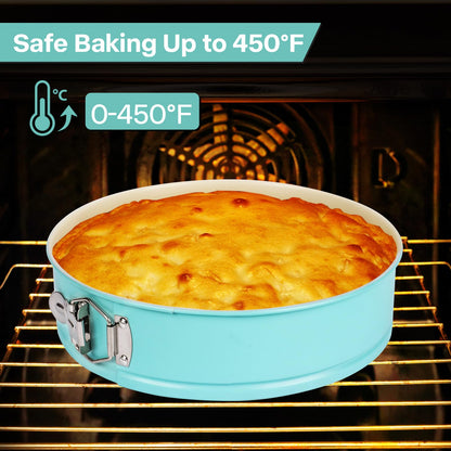 Spmarkt 10-Inch Glass Bottom Springform Pan with Silicone Seal, Springform Pan 10 inch Nonstick,10In Cheesecake Pans Springform, Leak-Proof, Nontoxic & Oven-Safe