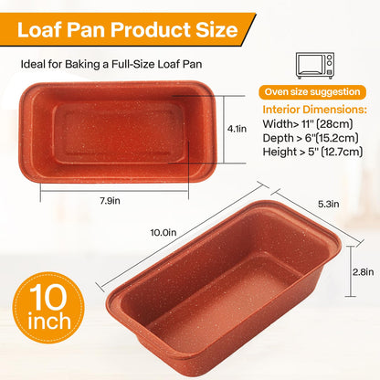 Spmarkt 2-Pack Bread Pan, 10inch Non-Stick Bread Loaf Pan, Bread Pans for Homemade Bread, Loaf Pans for Baking Bread 9x5