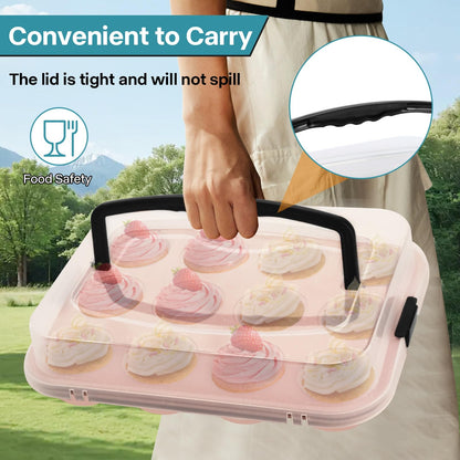 2-Pack Pink 12-Cup Muffin Pan with Lid - Spmarkt B0D4QFKJSR
