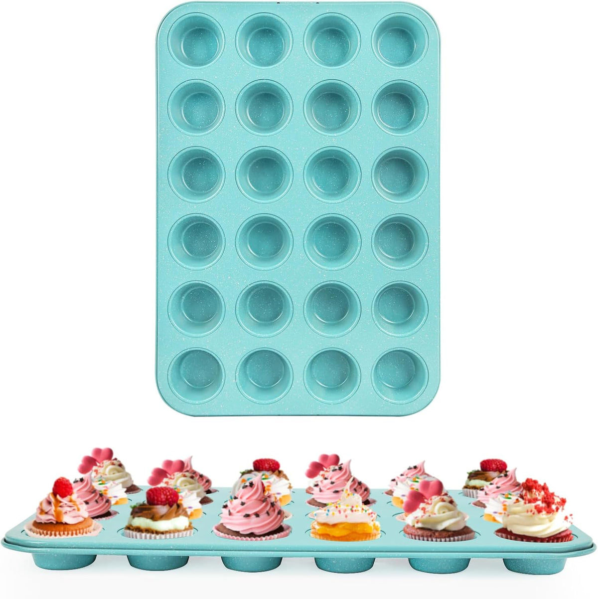 2-Pack Light Blue 24-Cup Mini Muffin Pan image 1