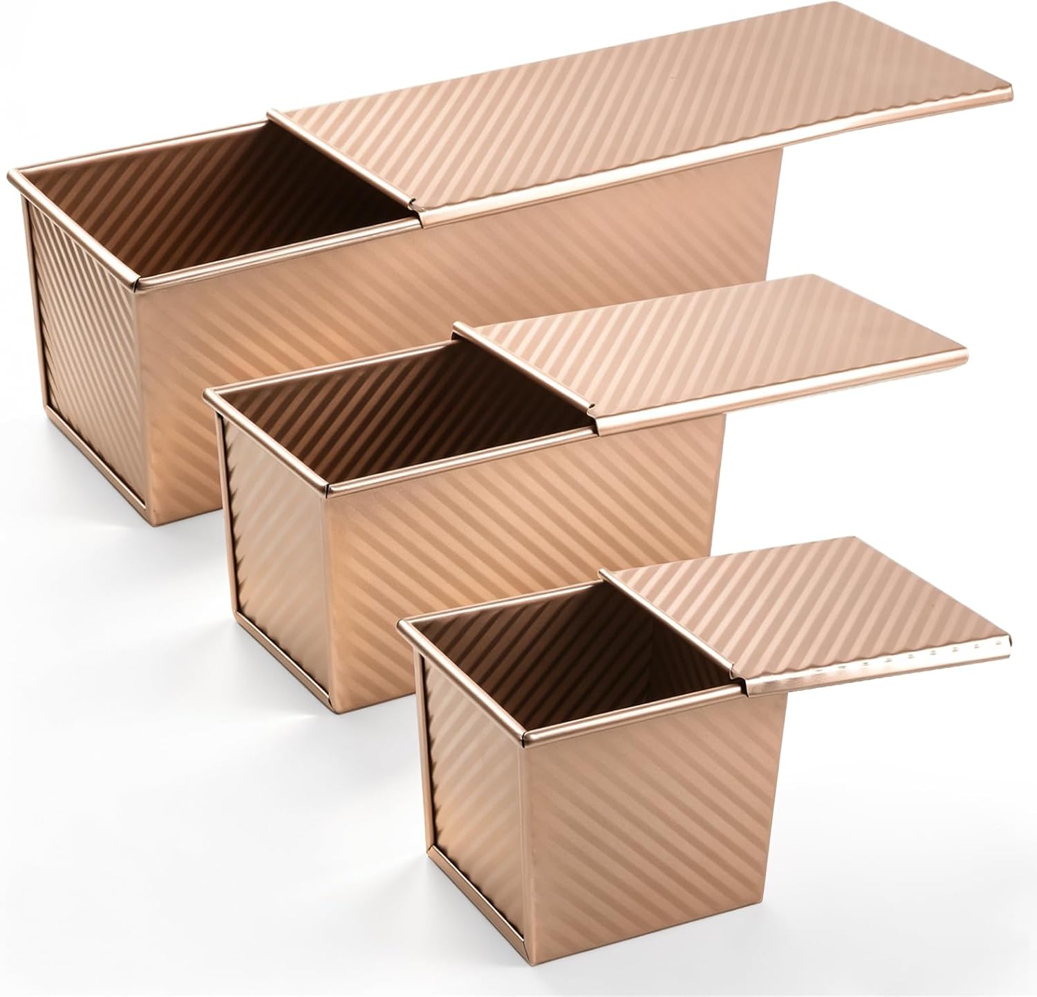 3-Piece Pullman Loaf Pan Set with Lids