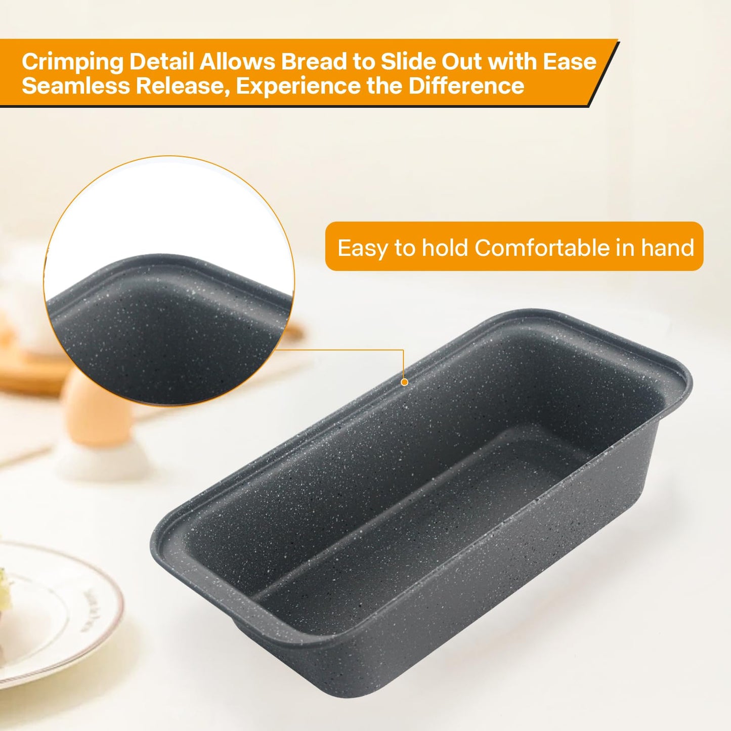 Spmarkt 2-Pack Bread Pan, 10inch Non-Stick Bread Loaf Pan, Bread Pans for Homemade Bread, Loaf Pans for Baking Bread 9x5