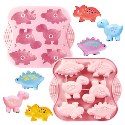 2-Pack Silicone Dinosaur Mold, Multi-Purpose Jello Molds for Kids, Dinosaur Silicone Mold for Chocolate, Dinosaur Baking & Crafting Tool for Cake, Candy, Jello, Ice Cubes