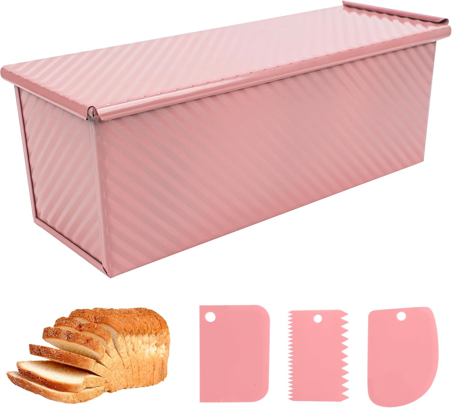 Pink 1 lb Pullman Loaf Pan with Lid image 1