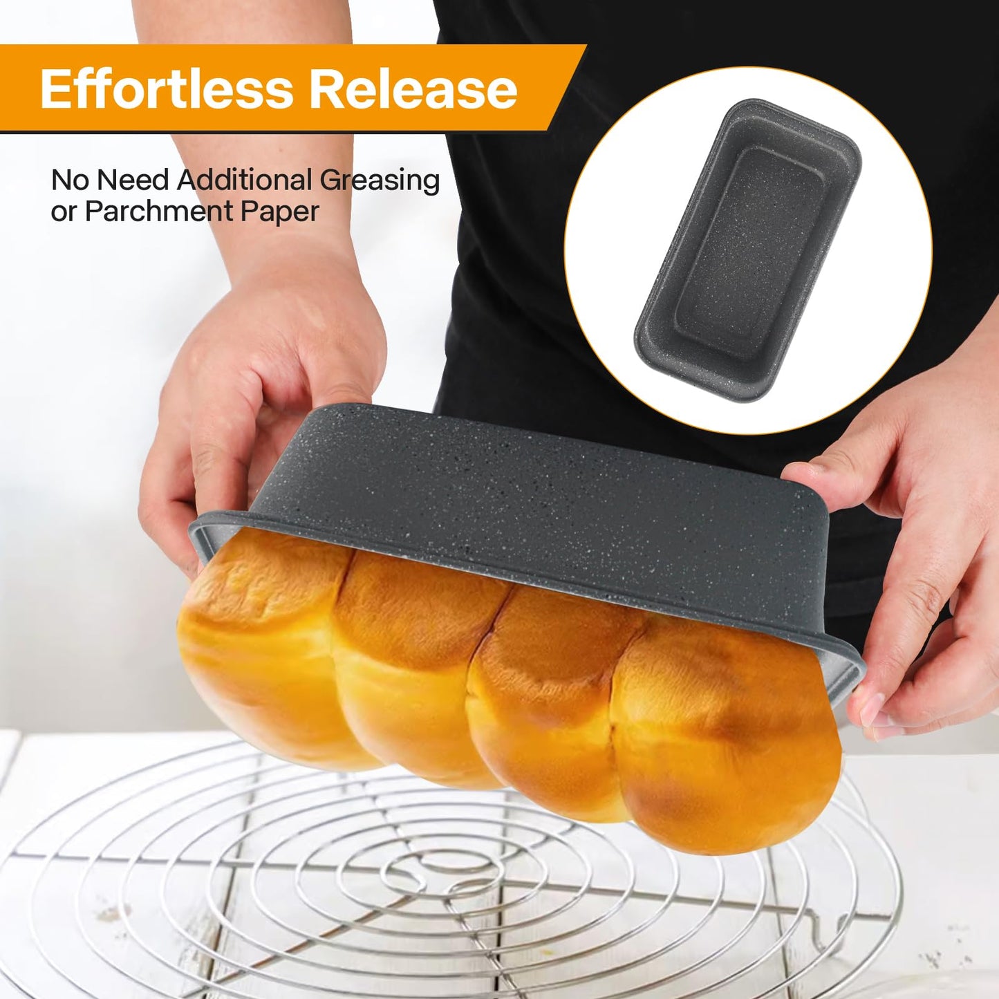 Spmarkt 2-Pack Bread Pan, 10inch Non-Stick Bread Loaf Pan, Bread Pans for Homemade Bread, Loaf Pans for Baking Bread 9x5