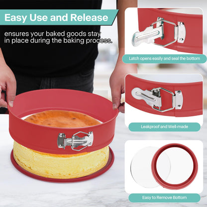 Spmarkt 10In Glass Bottom Springform Pan,10 inch Nonstick Cheesecake Pan with Silicone Seal for Easy Release, Leak-Proof, Great Gift for Baking Lovers