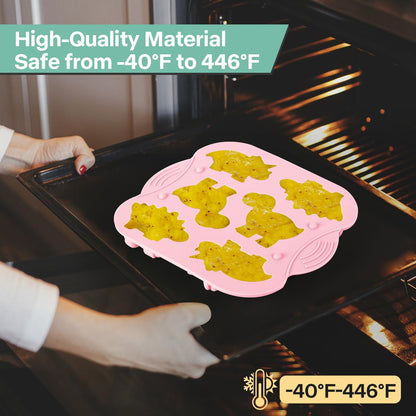 2-Pack Silicone Dinosaur Mold, Multi-Purpose Jello Molds for Kids, Dinosaur Silicone Mold for Chocolate, Dinosaur Baking & Crafting Tool for Cake, Candy, Jello, Ice Cubes