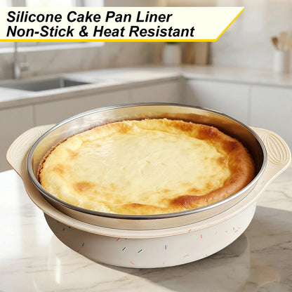 10-Inch Sprinkles White Silicone Cheesecake Pan Protector - Spmarkt B0GF2YBBBN