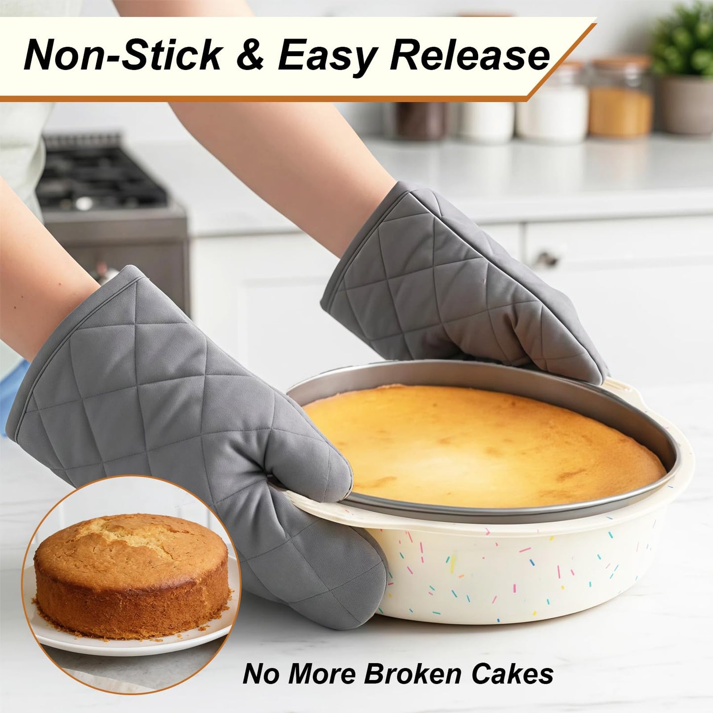 10-Inch Sprinkles White Silicone Cheesecake Pan Protector - Spmarkt B0GF2YBBBN