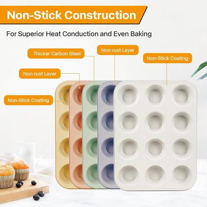 2-Pack Beige 12-Cup Non-Stick Muffin Pans image 4