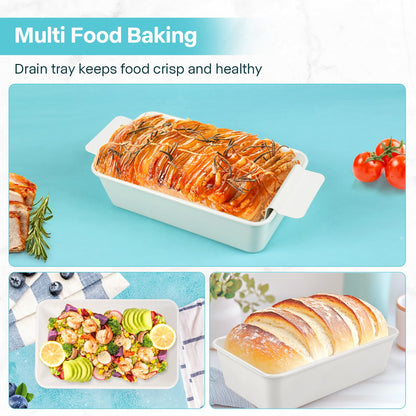 Spmarkt 2-Pack Premium 5-Layer PTFE Non-Stick Meat Loaf Pan Set with Drip Trays | Easy Release | Oven-Safe 2-Piece Loaf Pans for Healthy Cooking, Easy to Clean