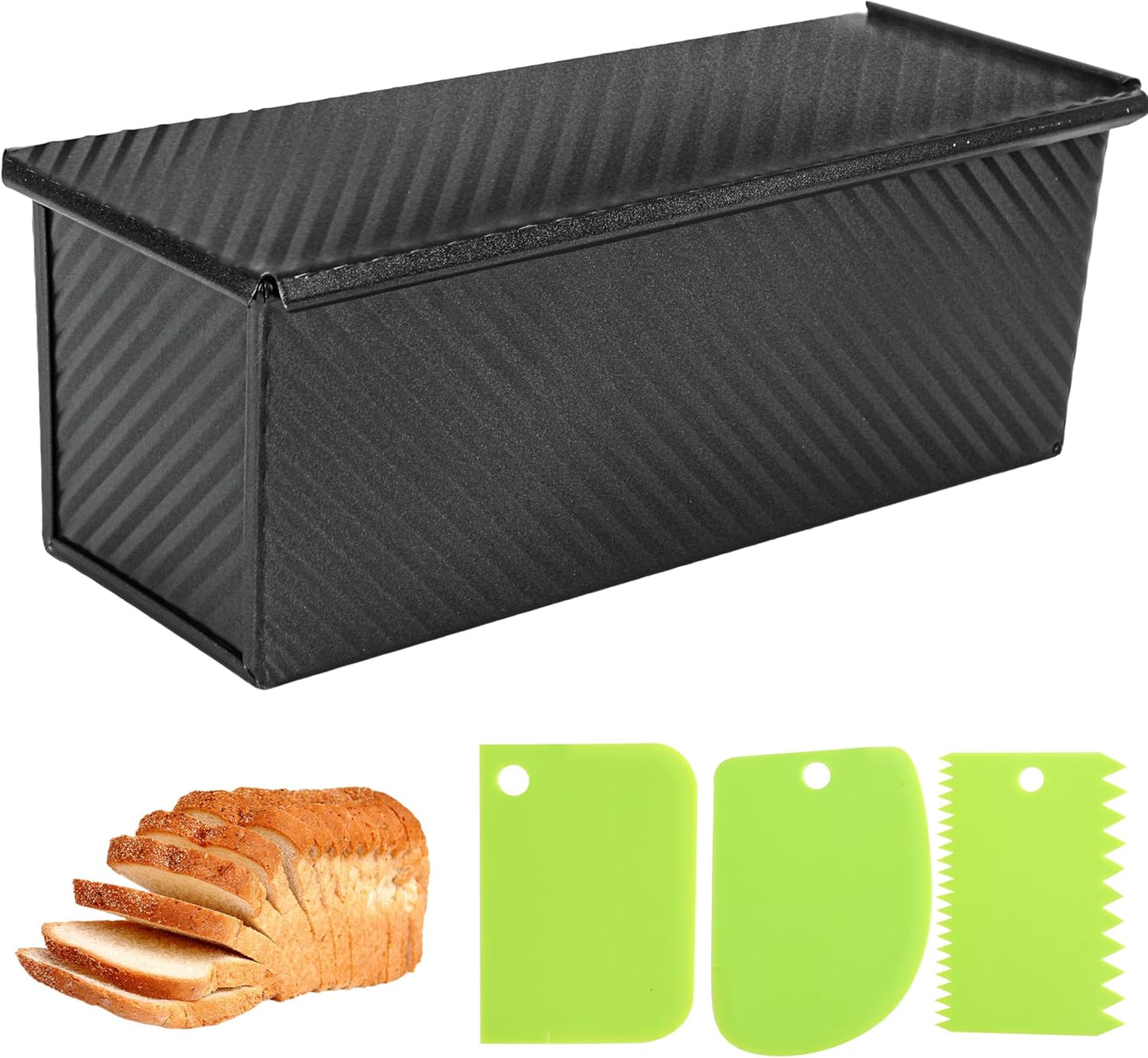 Black 13-Inch 2.2 lb Pullman Loaf Pan with Lid image 1