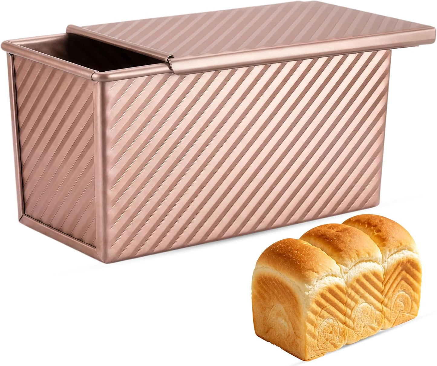 1 lb Pullman Loaf Pan with Lid and Dough Scraper