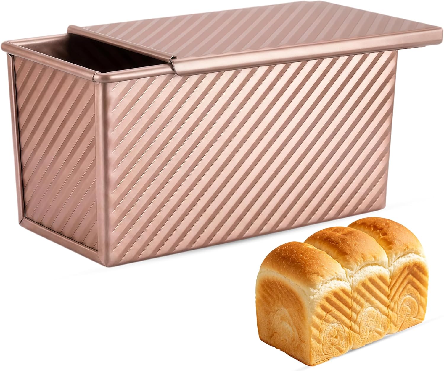 1 lb Pullman Loaf Pan with Lid and Dough Scraper
