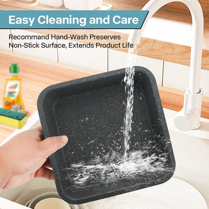 2-Pack 8 inch Square Cake Pan, 8x8 Baking Pan, Cornbread Square Baking Pan, Perfect for Brownies, Lasagna,Oven Safe