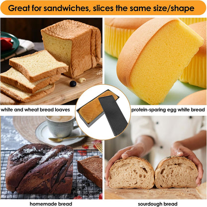 2-Pack Black 13-Inch Pullman Loaf Pan with Lids - Spmarkt B0DHVRBZX5